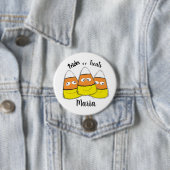 Glimlachende Halloween Mais Snoep Knop Ronde Button 7,6 Cm (In situ)