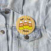 Glimlachende Halloween Mais Snoep Knop Ronde Button 7,6 Cm (In situ)