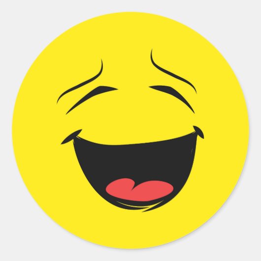 Glimlachende Happy Face Emoji Ronde Sticker (Voorkant)