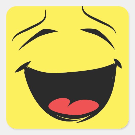 Glimlachende Happy Face Emoji Vierkante Sticker (Voorkant)
