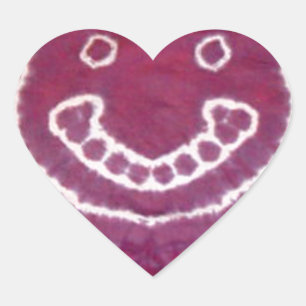 Glimlachende Happy Face Tie Dye PhatDyes Hart Sticker