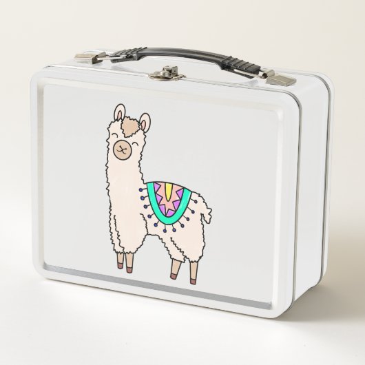 Glimlachende Happy Llama Alpaca cartoon Animal Dra (Voorkant)
