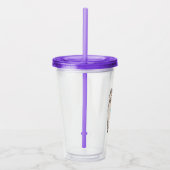 Glimlachende Happy Llama Alpaca cartoon Animal Dra Acryl Drinkbeker (Rechts)