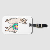 Glimlachende Happy Llama Alpaca cartoon Animal Dra Bagagelabel (Voorkant (horizontaal))