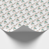 Glimlachende Happy Llama Alpaca cartoon Animal Dra Cadeaupapier (Hoek)