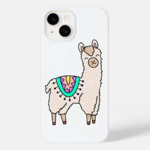Glimlachende Happy Llama Alpaca cartoon Animal Dra Case-Mate iPhone 14 Hoesje