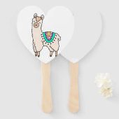 Glimlachende Happy Llama Alpaca cartoon Animal Dra Handwaaier (Voorkant en achterkant)