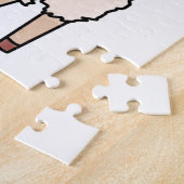 Glimlachende Happy Llama Alpaca cartoon Animal Dra Legpuzzel (Zijkant)