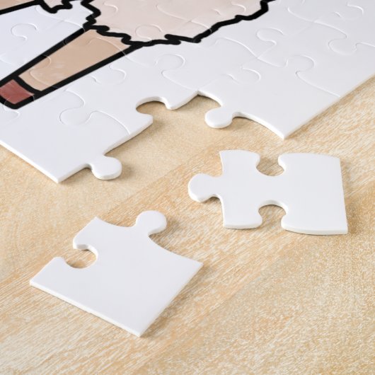 Glimlachende Happy Llama Alpaca cartoon Animal Dra Legpuzzel (Zijkant)