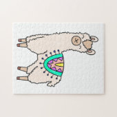 Glimlachende Happy Llama Alpaca cartoon Animal Dra Legpuzzel (Horizontaal)