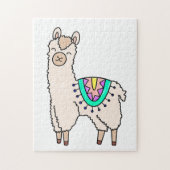 Glimlachende Happy Llama Alpaca cartoon Animal Dra Legpuzzel (Verticaal)