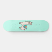 Glimlachende Happy Llama Alpaca cartoon Animal Dra Persoonlijk Skateboard (Horizontaal)