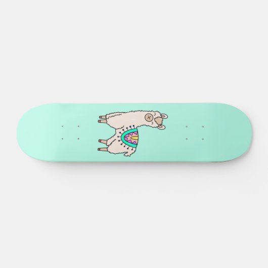 Glimlachende Happy Llama Alpaca cartoon Animal Dra Persoonlijk Skateboard (Horizontaal)
