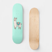 Glimlachende Happy Llama Alpaca cartoon Animal Dra Persoonlijk Skateboard (Voorkant)