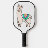 Glimlachende Happy Llama Alpaca cartoon Animal Dra Pickleball Paddle (Voorkant)
