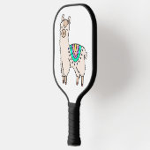 Glimlachende Happy Llama Alpaca cartoon Animal Dra Pickleball Paddle (Links)