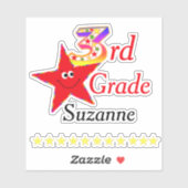Glimlachende Happy Star 3e klas Sticker (Vel)