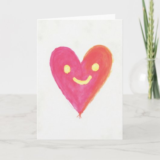 Glimlachende Hart Liefde Kaart (Voorkant)
