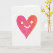 Glimlachende Hart Liefde Kaart (Gele Bloem)