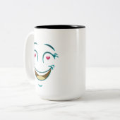 Glimlachende Hartogen Tweekleurige Koffiemok (Voorkant links)