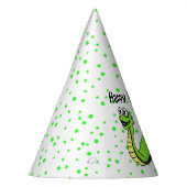 Glimlachende Heldergroene Gele Cartoon Verjaardags Feesthoedjes (Links)