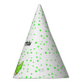 Glimlachende Heldergroene Gele Cartoon Verjaardags Feesthoedjes (Rechts)