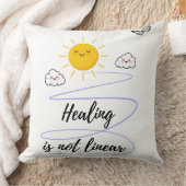 Glimlachende hemel | Schattigee zon en wolken gooi Kussen (Deken)