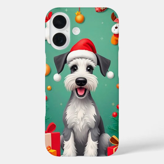 Glimlachende hond met kerstmuts Case-Mate iPhone case (Achterkant)