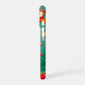 Glimlachende hond met kerstmuts iPhone 16 hoesje (Linkerkant)