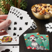 Glimlachende hond met kerstmuts pokerkaarten (Insitu)