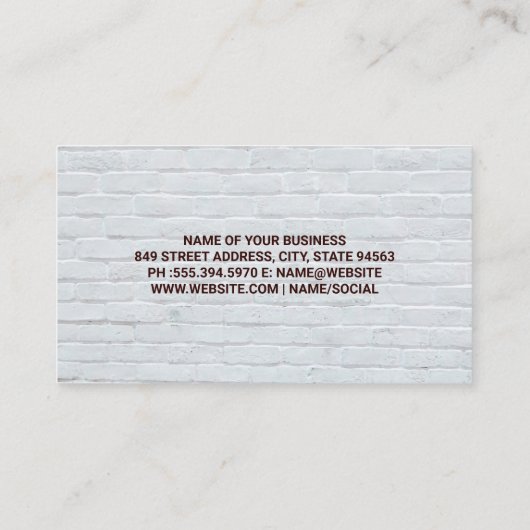 Glimlachende honden | bakstenen muur visitekaartje (Achterkant)