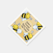 Glimlachende honingbijen aangepaste verjaardag servet (Hoek)