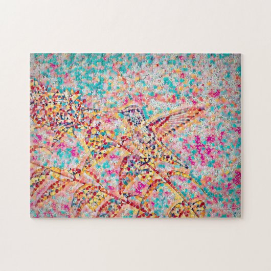 glimlachende Hummingbird Jigzaag Puzzle Legpuzzel (Horizontaal)