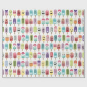 Glimlachende ijslolly cadeaupapier (Vlak)