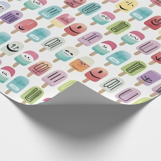 Glimlachende ijslolly cadeaupapier (Hoek)