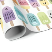 Glimlachende ijslolly cadeaupapier (Rol Hoek)