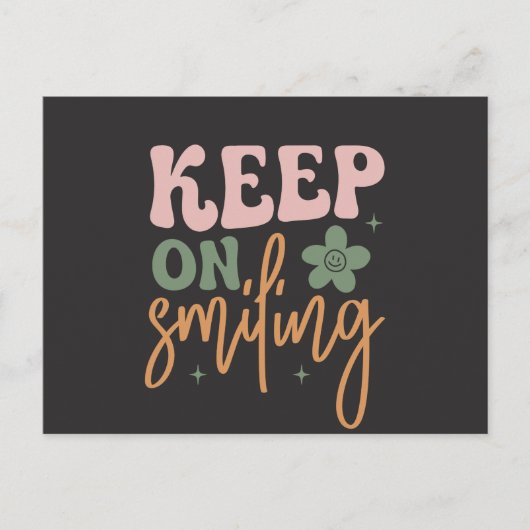 Glimlachende Inspirerend quote Briefkaart (Voorkant)