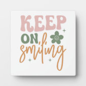 Glimlachende Inspirerend quote Fotoplaat (Voorkant)