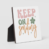 Glimlachende Inspirerend quote Fotoplaat (Voorkant)