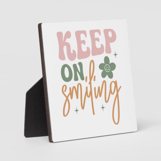 Glimlachende Inspirerend quote Fotoplaat (Voorkant)