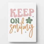 Glimlachende Inspirerend quote Fotoplaat (voorkant)