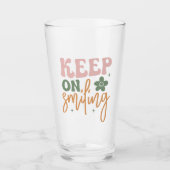 Glimlachende Inspirerend quote Glas (Voorkant)