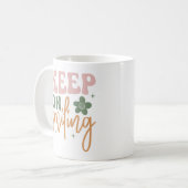 Glimlachende Inspirerend quote Koffiemok (Voorkant links)