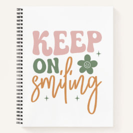 Glimlachende Inspirerend quote Notitieboek