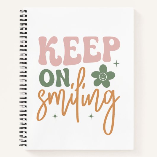 Glimlachende Inspirerend quote Notitieboek (Voorkant)