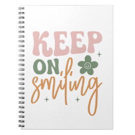 Glimlachende Inspirerend quote Notitieboek