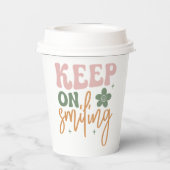 Glimlachende Inspirerend quote Papieren Bekers (Achterkant)