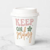 Glimlachende Inspirerend quote Papieren Bekers (Voorkant)