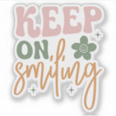 Glimlachende Inspirerend quote Sticker (Voorkant)
