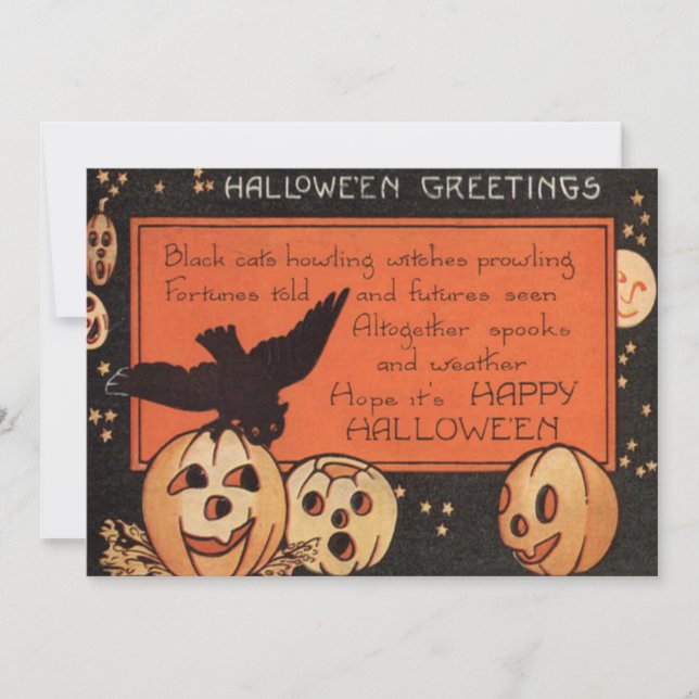 Glimlachende Jack O Lantern Pompoen Uil Man In De  (Voorkant)